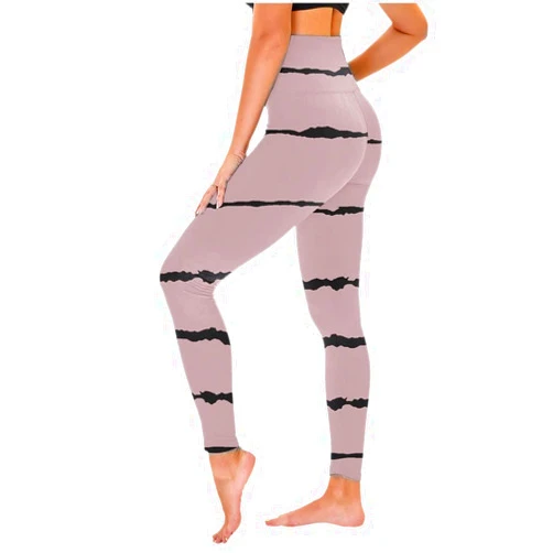SMIDOW Women's High Waisted Leggings Stripe Firm Compression Yoga Leggings Pants Jogger Track Pants Workout Clothes