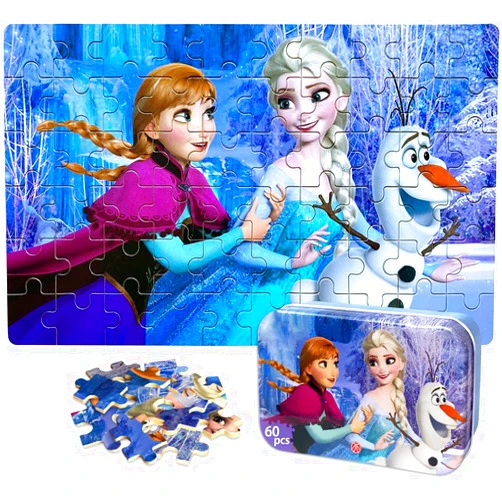 NEILDEN Puzzles in a Metal Box 60 Piece Jigsaw Puzzle for Kids Ages 3+ for Children Learning Educational Puzzles Toys Authorized