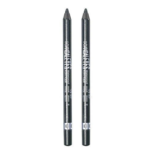 Rimmel Scandaleyes Waterproof Kohl Kajal Liner, Sparkling Black, 0.04 oz, Pack of 2