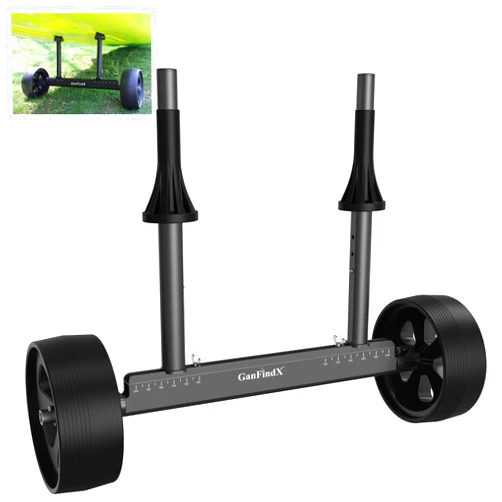 GanFindX Upgraded Quick-Detachable Sit-on-Top Kayak Cart Dolly with Flat-Free Wheels, Width & Height-Adjustable Kayak Wheels Cart, Suitable for Various Kayaks and Canoes with Plug Holes