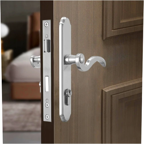 Guardian Built Storm Door Handle Replacement Kit With Lock and Key, Silver Security Door Lever Handle Lock Set for Interior Door Patio Door Storm Door, Waterproof and Anti-Rust Door Handle Lock Replacement (Silver)