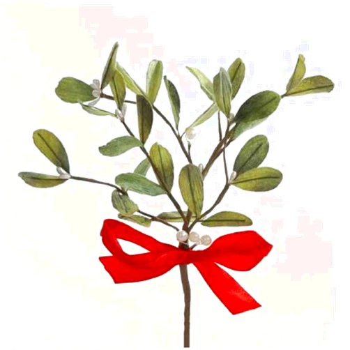 Kurt S. Adler Kurt Adler C3790 Artificial Mistletoe Pick With Red Bow