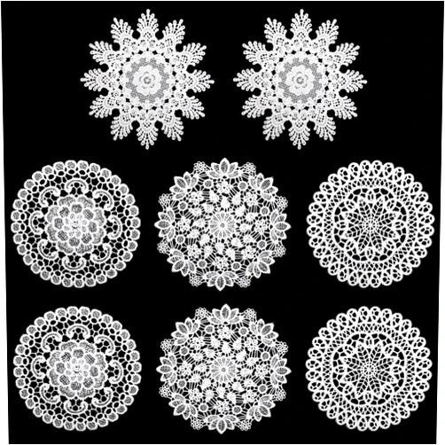 Mozeat Lens 8Pcs 6 Inch Doilies Crochet Round Lace Placemat Handmade Lace Coasters Vintage Crochet Doilies Rustic Table Doilies Decors for Kitchen Dining Room Party Wedding Dressers Decoration (White)