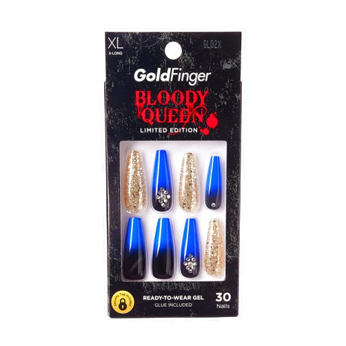 KISS Halloween Nails GoldFinger Bloody Queen Limited Edition Press-On Nails, X-Long