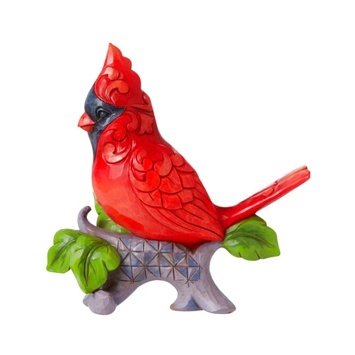 Enesco Jim Shore Heartwood Creek Cardinal Sitting on Branch Figurine, 5 Inch, Multicolor