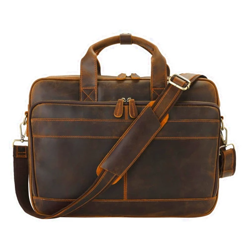 Jack&Chris Leather Briefcase for Men,Business Travel Laptop Messenger Bags