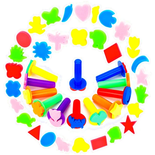 TORINALITAL 42Pcs Kids Paint Sponges Including 30 Craft Sponge Painting Shapes 12 EVA Sponge Stamper, Early Learning Finger Paint Sponge Brushes Foam Art Drawing Tools
