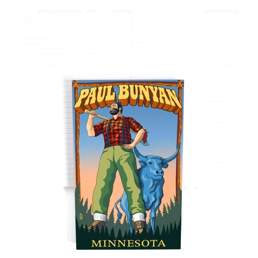 Lantern Press Minnesota, Paul Bunyan (Lined 6x9 Journal, Lay Flat, 193 Pages, FSC Paper)