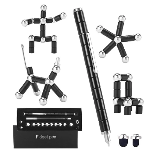 WQWQUU Fidget Pen,Magnetic Pen， Decompression Magnetic Fidget Toy Pen, Magnet Pen Fidget Toy Relieve Pressure Novel Toy Gifts for Kids or Friends! (Black)