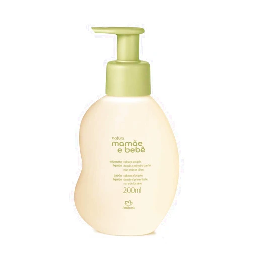 Bagues Natura Mamae Bebe - Mom and Baby Collection - Glycerin Liquid Soap Head to Toe 6.76 Fl Oz) Sabonete Liquido Glicerinado da Cabeca aos PES 200 Ml