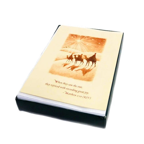 WBDeals Holiday Wishes Wise Men Following Star Religious Christmas Card - Set of 18