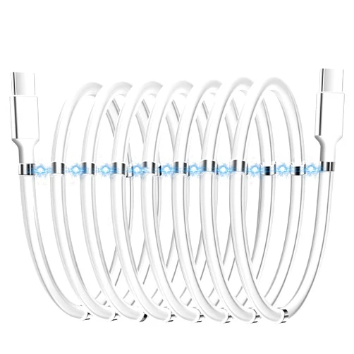 AICase Magnetic Charging Cable, Type C to Type C (6.5 FT) Super Organized Charging Magnetic Absorption Nano Data Cable for Samsung S23/S22/S21/S20 Ultra, MacBook Pro/Air, iPad Pro 12.9 11 Air Mini