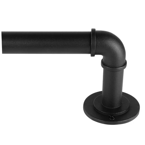 JoyUltra Industrial Curtain Rods for Windows 28 to 48 Inches, Blackout Wrap Around Curtain Rod, for Indoor and Outdoor, 7/8 Inch Diameter, 33 to 45 Inches, Black