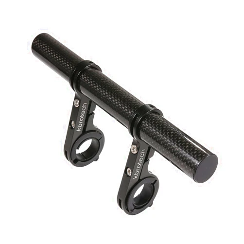 Kbrotech Bike Handlebar Extender Double Handlebar Extension Carbon Fiber Mount Holder with Aluminum Alloy Braket Space Saver (DBlack)