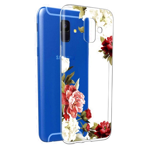 Booceicd Galaxy A6 2018 Case, A6 2018 Case with Flowers, Booceicd Shockproof Clear Floral Pattern Soft Flexible TPU Back Slim Case Cover for Samsung Galaxy A6 (2018) (Blossom Flower)