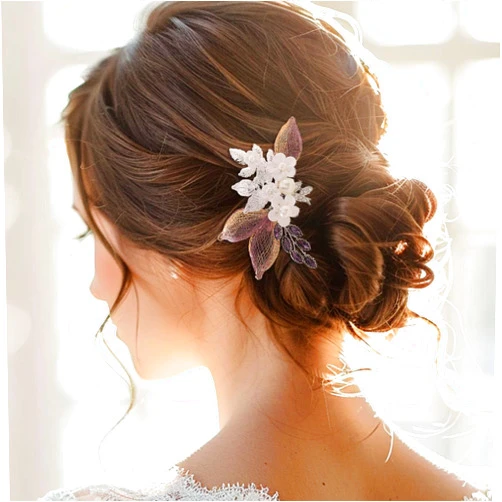 Jakawin Leaf Bride Wedding Hair Piece Flower Hair Comb Rhinestone Bridal Hair Accessories for Women HC146 (1 Silver)