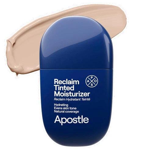 APOSTLE Reclaim Tinted Moisturizer for Men (8 St. James) - Niacinamide, Vitamin E, Squalane, Hyaluronic Acid, Tinted Face Moisturizer For Men. Hydrates, Evens Skin Tone, Reduces Fine Lines, 1 Fl. Oz.