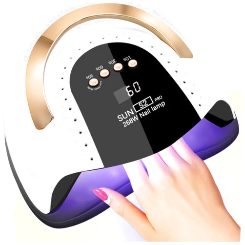 LKE 268W UV LED Nail Lamp, LKE Nail Dryer for Gel Polish, 4 Timers UV Nail Lamp Professional Nail Light, 57Pcs Lamp Beads and Automatic Sensor(White)