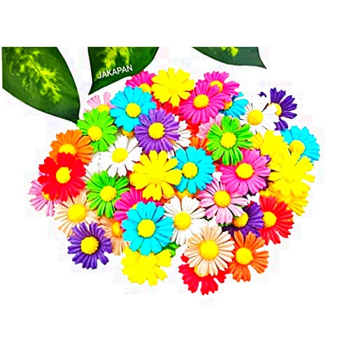 Jakapan's Shop JAKAPAN Patch Mulberry Paper Flowers Decorative Crafts Scrapbooking Wedding Dollhouse Supplies Card Mini Flower (Multicolored)