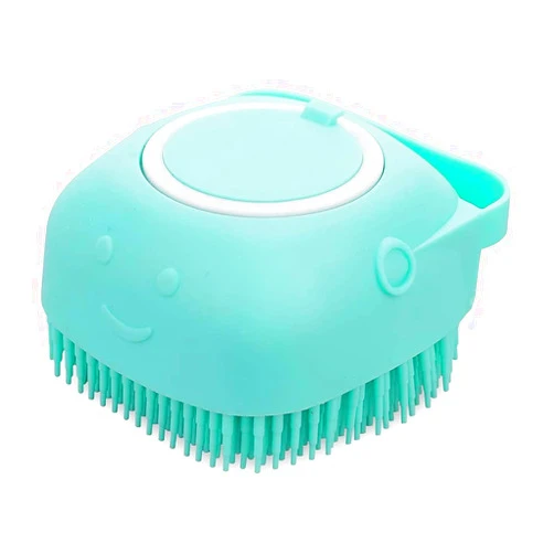 Generic Pet Bath Massage Brush Puppy Dog Cat Grooming Cleaning Soft (Blue)