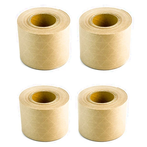 Goezain Reinforced Brown Kraft Gum Tape,Water-Activated Paper Tape for Shipping Packaging,Ultra Durable Good Sealing and Confidentiality,2.75inX115Ft Length(4Packs)High-strength Sealed Package