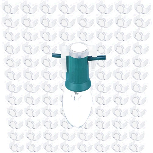 Macarrie 500 Pcs Christmas Magnetic Light Clips C9 Magnetic Light Clip Hang Hooks Bulk Holiday Lighting Sockets for Christmas Outdoor Patio Lighting (Clear)