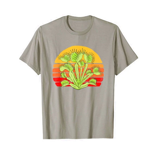 Mountain Life Outdoor Junkie Tees Retro Venus Fly Trap Vintage 80s Plant Graphic T-Shirt