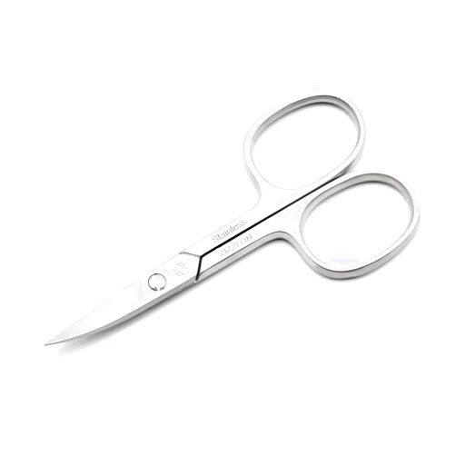 ZIZZLON Nail Scissors Curved Micro Serrated Stainless Steel Eyebrow Scissors for Eyelash, Mustache, Beard, Nose Hair, Toenail – Pedicure, Manicure Scissors for Men and Women