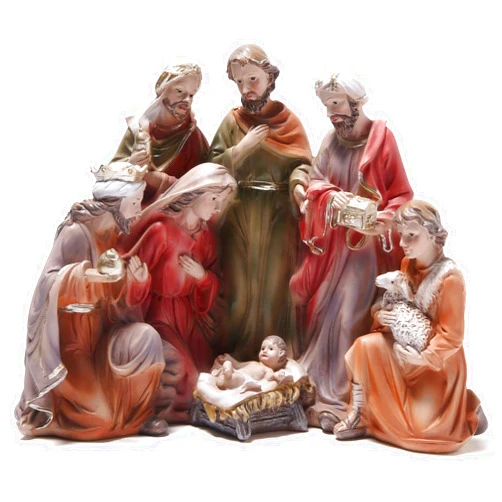 Hodao Christmas Decoration Indoor Home Decor-7.5''H 9.25''L 4.5''W Nativity Sets-Xmas Holiday Decor for Tabletop Home Party Room Table Fireplace Office (Traditional Color)