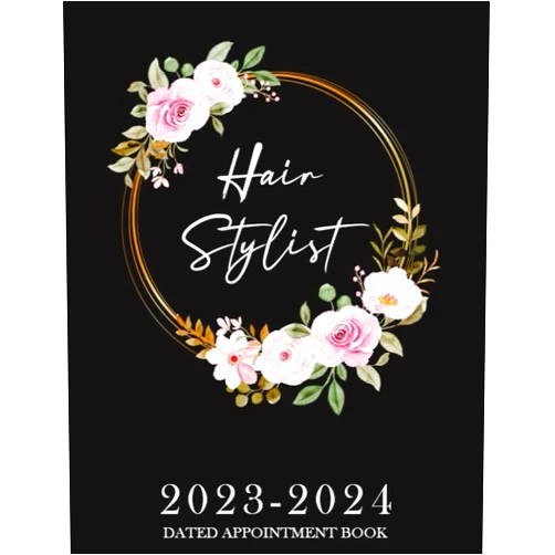 Stylish Print House Hair Stylist Appointment Book 2023-2024: Pink Floral Pattern Design Cover - Weekly appointment book daily and hourly planner - Monday to Sunday with 7 ... ... for Salons Hair Hairdressers or Other