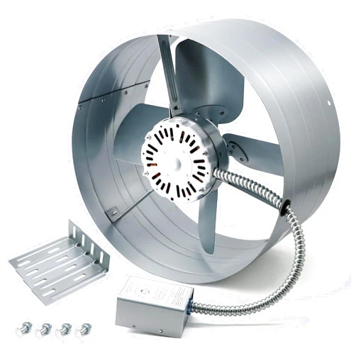 Hipoilk Gable Mount Power Attic Fan with Adjustable Thermostat, 15 Inch Attic Exhaust Fan, 1300 CFM, 1075 RPM, 3.4 Amp