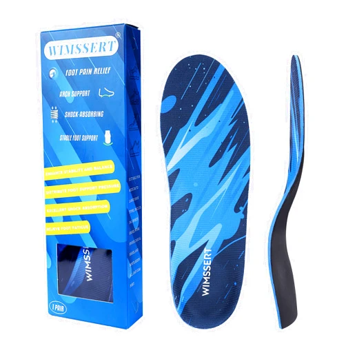 WIMSSERT High Arch Support Inserts for Plantar Fasciitis Men Women Orthotic Insoles Flat Feet Heel Pain Relief for Work Boot Standing All Day Anti Fatigue Heavy Duty (Men 8-8 1/2 | Women 10-10 1/2)
