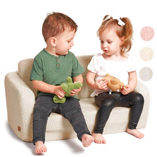 ZICOTO Sturdy Kids Couch and Chair for Fun Play Time or Comfy Lounging - The Perfect 2 in 1 Toddler Sofa Easily Unfolds Into a Super Soft Lounger - Modern Fold Out Chair for Babies Fits Nicely with Any Decor