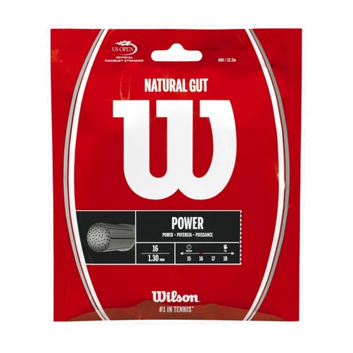 WILSON Natural Gut Tennis String - Set, White