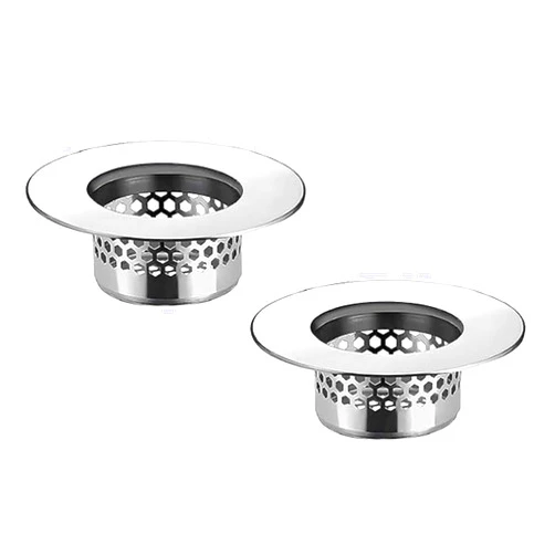 WELANGBN Much Hotter Bathroom Sink Strainer (2 Pack), Bathtub Drain Cover Lavatory Sink Drain Strainer Hair Catcher for Laundry Utility RV Sink, Stainless Steel Drain Filter. Fit Hole Size from 1.25