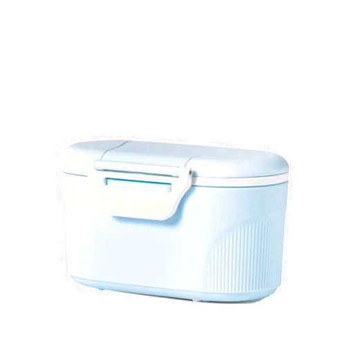 YEEHO Travel Infant Formula Dispenser Box with Scoop, Portable Baby Dry Milk Powder Food Container with Spoon Airtight Storage Easy go Parents Choice Sealed Small Case,Blue