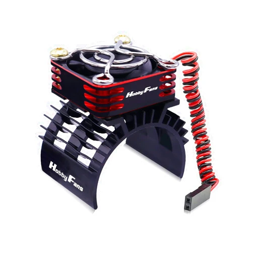 Hobby Fans RC Cooling Fan 28000RPM Alluminum RC Car Motor Fan with Heatsink for RC Car 1/8 1/10 540 550 F540 3650 3660 Motor, Red