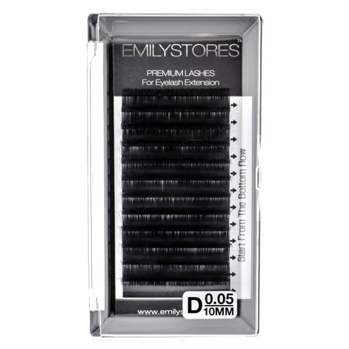 EMILYSTORES Eyelash Extension 0.05mm Thickness D Curl Length 10mm Individual Rapid Blooming Volume Eyelash For Easy Fan Lash Extensions, Flower Lashes, Self Fanning Eyelashes, (0.05,D,10mm)
