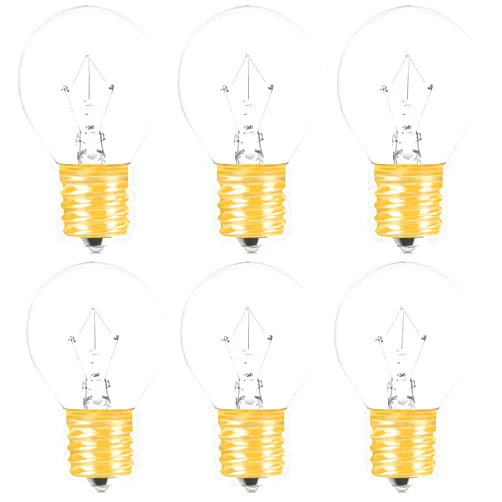 SerBion 40 Watt Lava Lamp Replacement Bulbs - E17 Intermediate Base, 6-Pack, Compatible with 14.5-Inch/20-Ounce Lava Lamps, S11 Shape, Soft Warm White Glow, 120 Volt