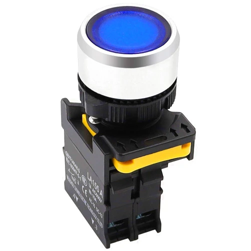 mxuteuk Blue LED Light Voltage 110V-220V 22mm 1NO Waterproof IP65 SPST Momentary Push Button Switch 10A 600V LA155-A1-10D-B