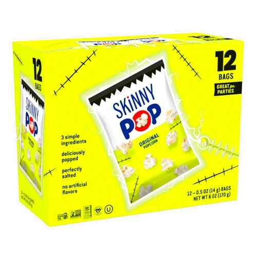 SkinnyPop Popcorn, Original, Trick or Treat Snack Bags, Gluten-Free, Non-GMO Snacks, 0.5oz, 12 Count