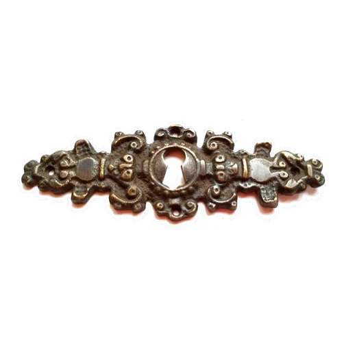 CHAOKE SPORT Antique French Brass Escutcheon Hardware Ornate Fancy Keyhole Cover Escutcheon, French Country Approx 4-1/4
