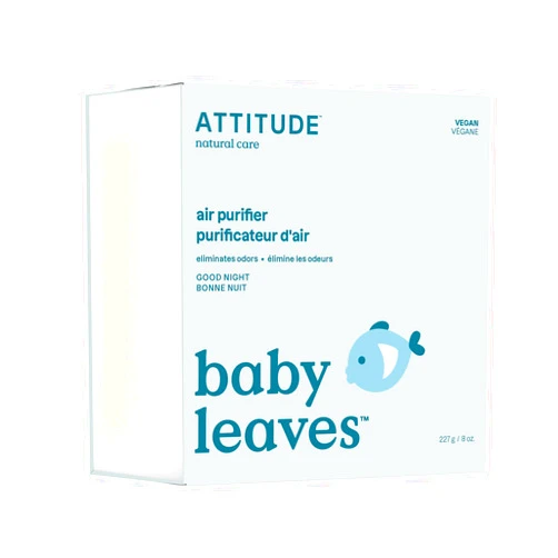 ATTITUDE Baby Air Purifier, Activated Carbon, Captures Stubborn Odors, Plant and Mineral-Based, Vegan, Good Night, 8 Ounce