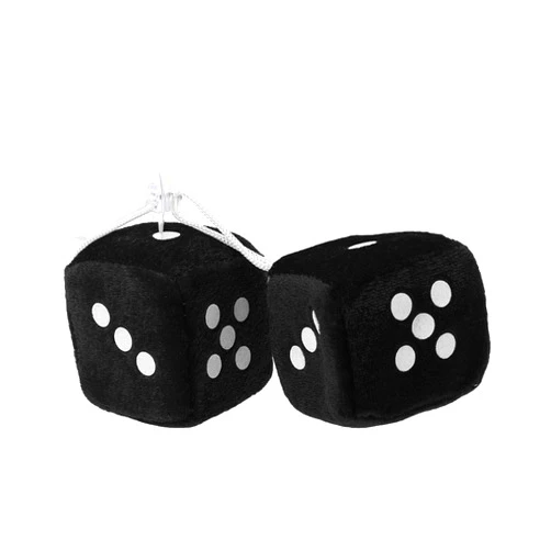 Fmingdou 1 Pair Fuzzy Dice Dots Rear View Mirror Hanger Decoration Car Styling Accessorie