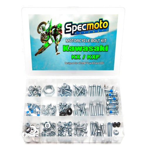 Auronp Specmoto Hardware Kawasaki Bolt Kit: KX/KXF Model Series Dirt Bike (1996-present)