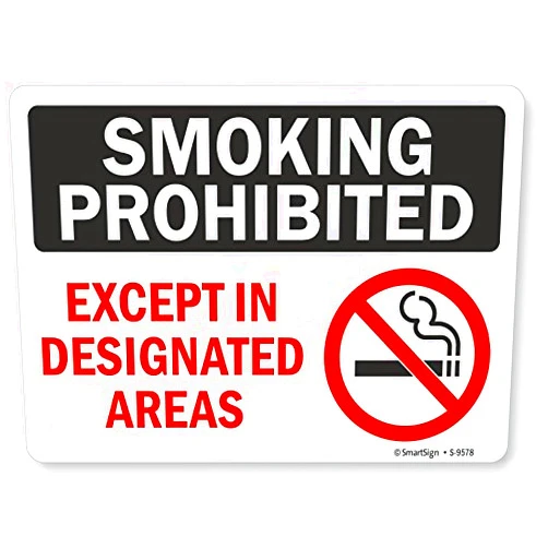 SmartSign “Smoking Prohibited - Except in Designated Areas” Sign | 10