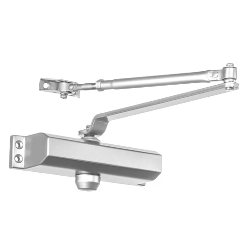 Dynasty Hardware Dynasty Door Closer, Commercial Grade Size 2 Spring, Hydraulic Automatic Series 2000 Door Closer Sprayed Aluminum