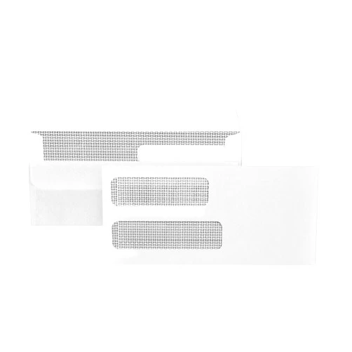 Blue Summit Supplies 500 No. 10 Flip and Seal Double Window Security Envelopes - Perfect Size for Multiple Business Statements, Quickbooks Invoices, and Return Envelopes -Number 10 Size 4 1/8 X 9 ½ Inch