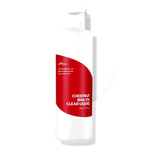 ISNTREE Chestnut BHA 2% Clear Liquid 100ml, 3.38 fl oz | Mild Exfoliant | Pore Tightening | Removes Dead Skin Cells | Korean Skincare