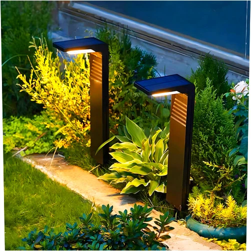 Gonengo Solar Outdoor Lights,2 Pack LED Solar Lights Outdoor Waterproof, Solar Walkway Lights Maintain 12 Hours of Lighting for Your Garden, Landscape, Path, Yard, Patio, Driveway